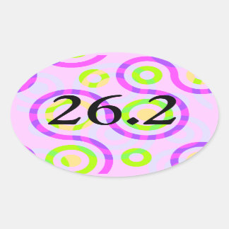 Abstract Pink 26.2 Marathon Oval Stickers