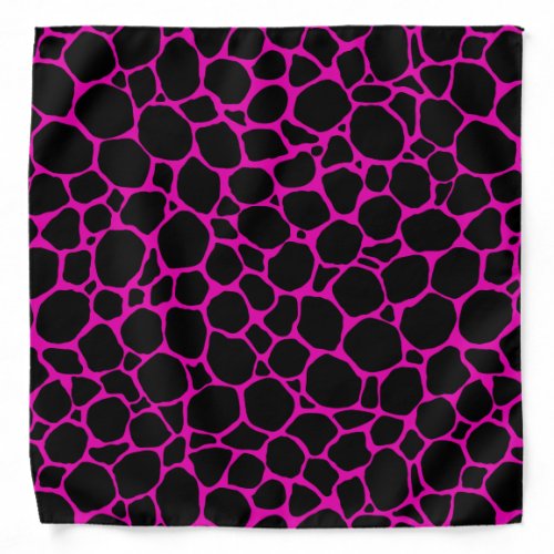 Abstract Pink and Black Animal Print Pattern Bandana