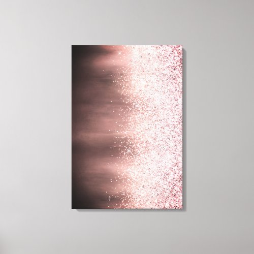 Abstract Pink And Black Modern Glitter Painting Canvas Print