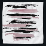 Abstract Pink and Black Strokes Bandana<br><div class="desc">This bandana at special events or as an accessory in everyday life. Depending on how the head scarf wear,  will be your look to suit individual needs.Whether you tie it on your wrist,  for your hair or for your dog this design is adaptable.</div>