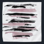 Abstract Pink and Black Strokes Bandana<br><div class="desc">This bandana at special events or as an accessory in everyday life. Depending on how the head scarf wear,  will be your look to suit individual needs.Whether you tie it on your wrist,  for your hair or for your dog this design is adaptable.</div>