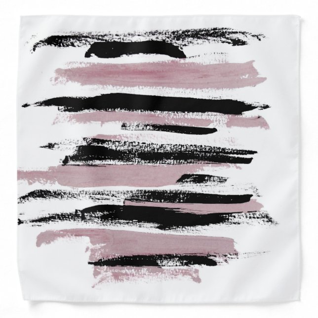 Abstract Pink and Black Strokes Bandana (Front)