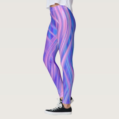 Abstract Pink and Blue Light Leggings
