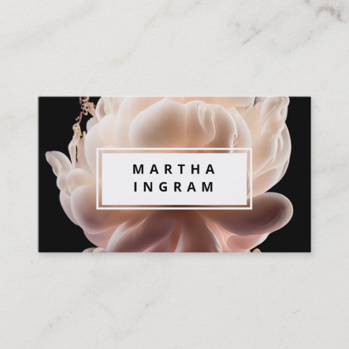 Abstract pink and blush ink on black design business card