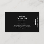 Abstract pink and gold glitter brushstrokes makeup business card (Back)