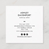 Abstract pink and gold glitter brushstrokes makeup square business card (Back)