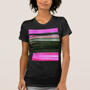 Abstract Pink And Green Horizontal Stripes 705 T-Shirt