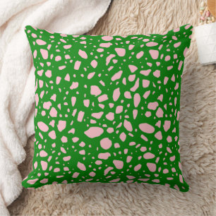Abstract Pink and Green  Throw Pillow