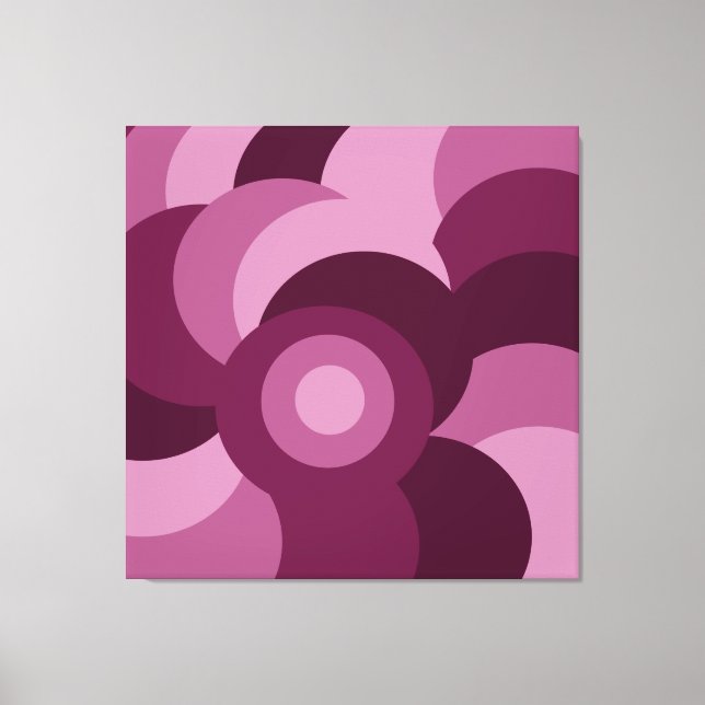 Abstract pink and purple circle pattern canvas print (Front)