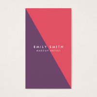 Abstract Pink and Purple Makeup Social Media Business Card