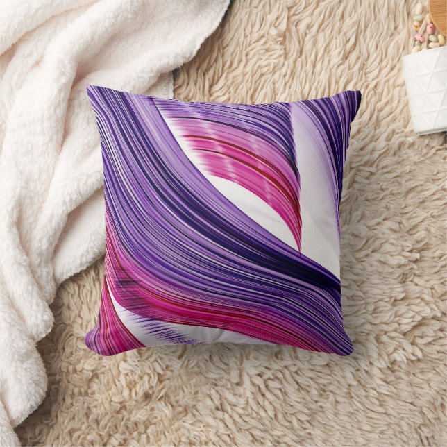 Abstract pink and purple throw pillow (Blanket)