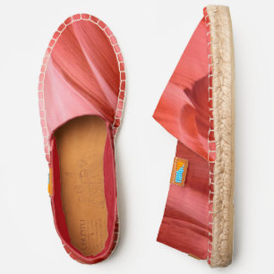 abstract pink and red swirl espadrilles