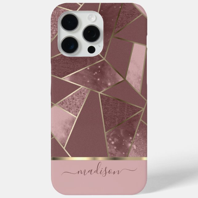 Abstract  Pink and Rose Gold Design Case-Mate iPhone Case (Back)