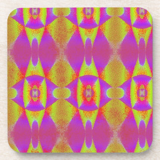 Abstract Pink and Yellow Drink Coaster