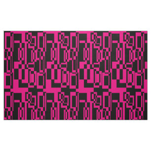 Abstract pink/black pattern forms fabric