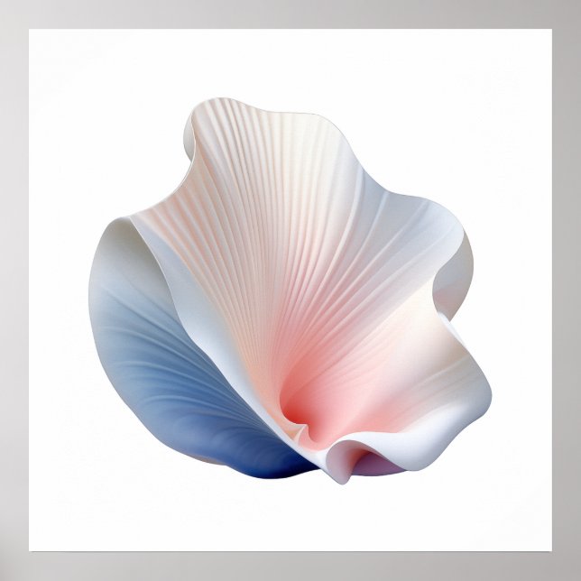 Abstract Pink, Blue and White Shell Poster (Front)