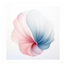Abstract Pink, Blue and White Shell Poster
