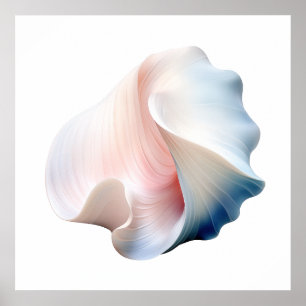 Abstract Pink, Blue and White Shell Poster