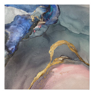 Abstract pink-blue background with beautiful smudg faux canvas print