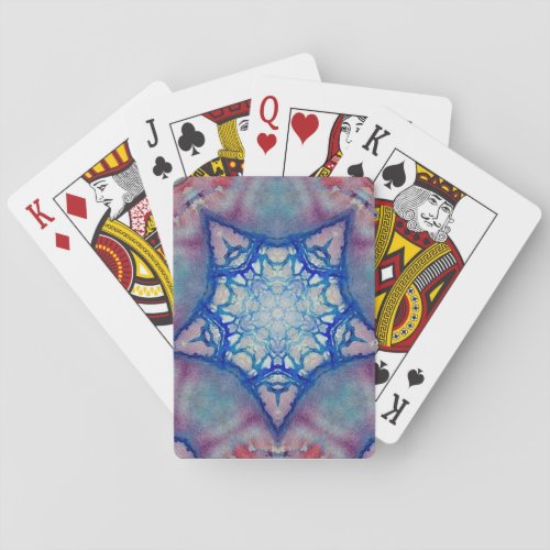 ABSTRACT PINK BLUE  FUCHSIA STAR POKER CARDS