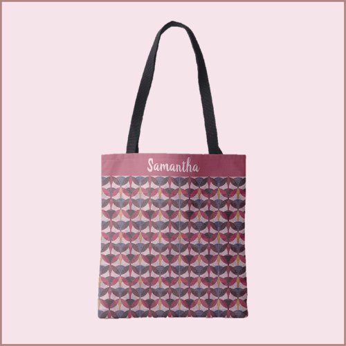 Abstract Pink Blue Gold Art Deco Vibe Tote Bag