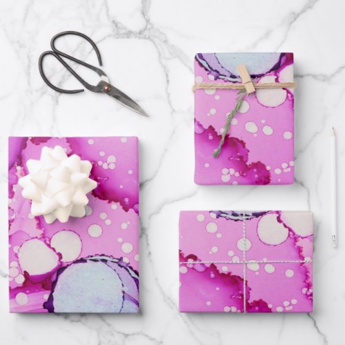 Abstract Pink Blue Purple Wrapping Paper Sheets