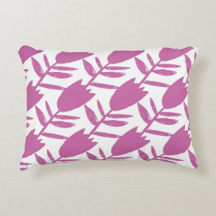 Abstract pink bluebell flowers seamless pattern on accent pillow