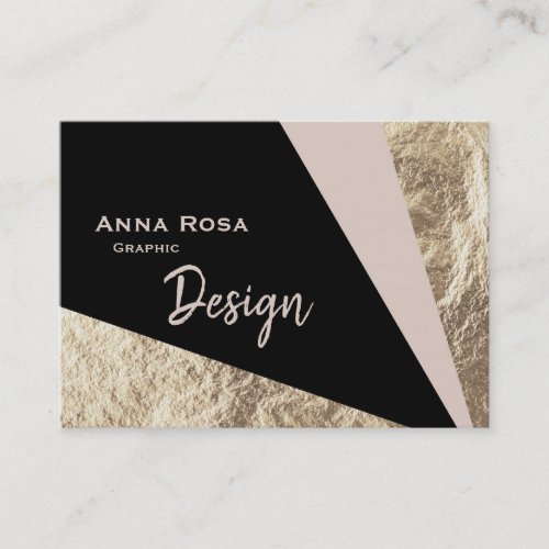 Abstract Pink Blush Gold Foil Geometric Business Card