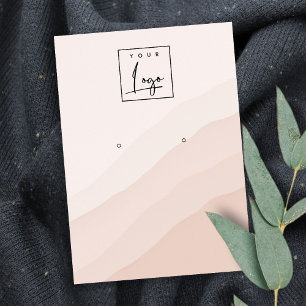 Abstract Pink Blush Stud Wave Earring Logo Display Business Card
