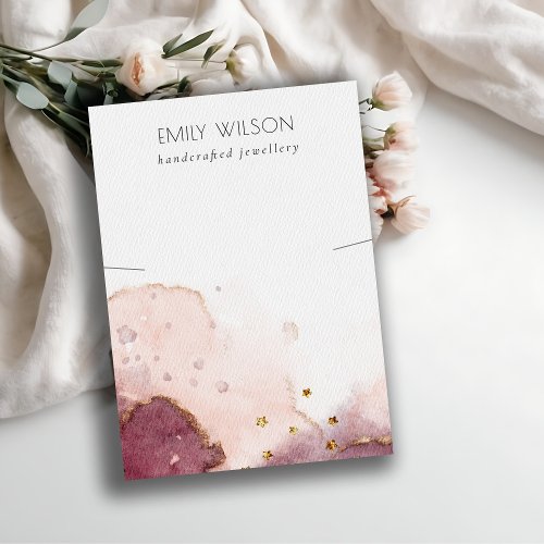 Abstract Pink Blush Watercolor Necklace Display Business Card