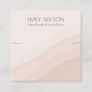 Abstract Pink Blush Waves Necklace Band Template Square Business Card
