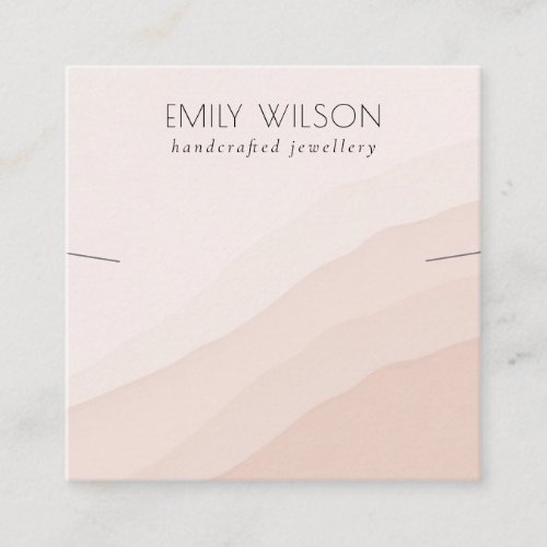 Abstract Pink Blush Waves Necklace Band Template Square Business Card