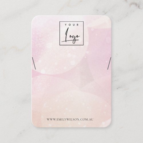 Abstract Pink Bokeh Holographic Necklace Display Business Card