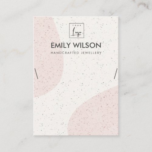 ABSTRACT PINK CERAMIC WAVE NECKLACE DISPLAY LOGO BUSINESS CARD