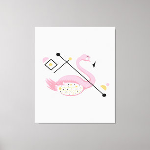 Abstract Pink Flamingo Funny Flamingo Lovers Canvas Print