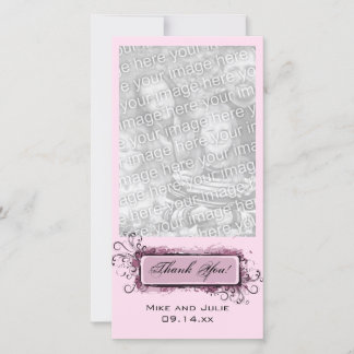 Abstract Pink Floral Thank You Card