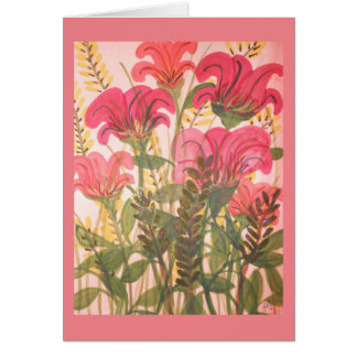 Abstract pink floral watercolor cards