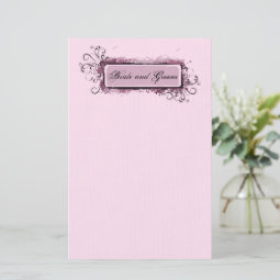 Abstract Pink Floral Wedding Stationery | Zazzle