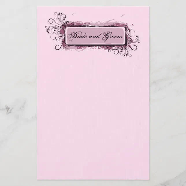 Abstract Pink Floral Wedding Stationery | Zazzle