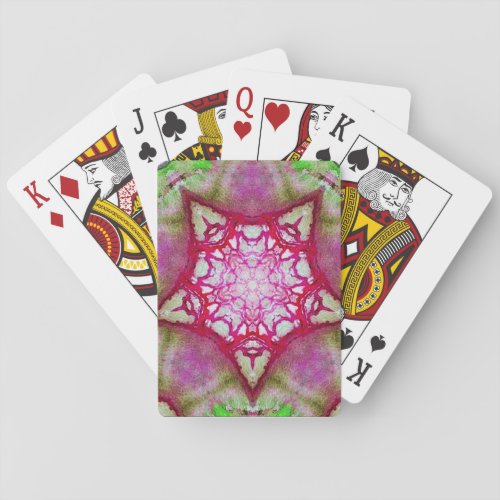 ABSTRACT PINK FUCHSIA STAR POKER CARDS