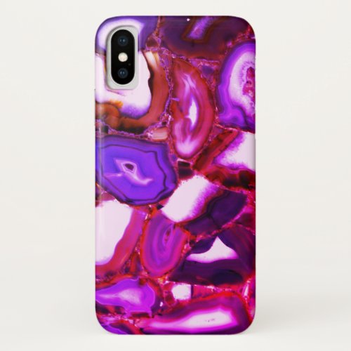 Abstract pink geode pattern iPhone x case