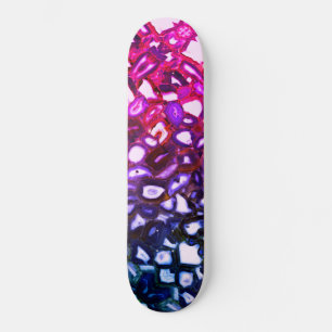 Abstract pink geode pattern skateboard