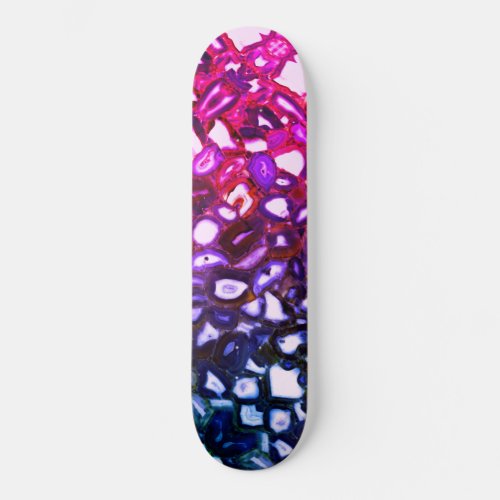 abstract pink geode skateboard