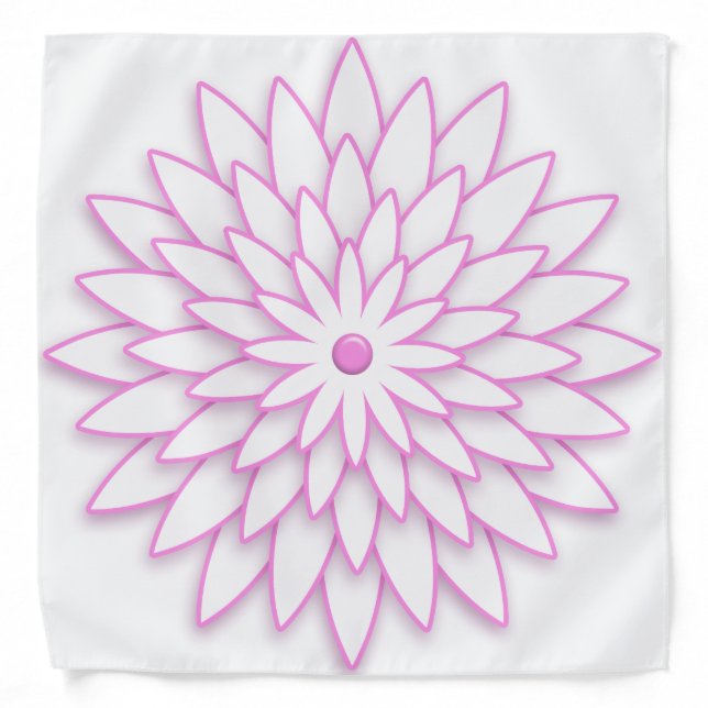 Abstract pink geometric flower. bandana (Front)