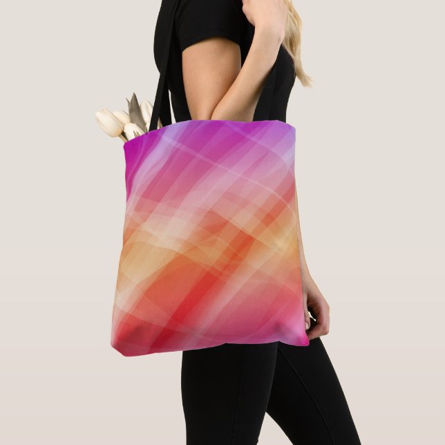 Abstract Pink Geometric Tote Bag – Modern Minimal (Close Up)