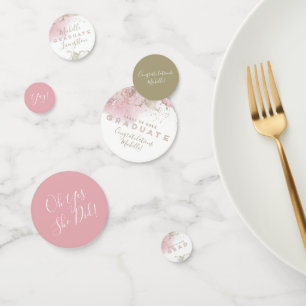 Abstract Pink & Gold Graduation Confetti