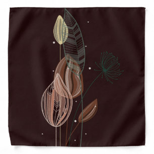 Abstract Pink & Gold Tulips Minimalist Botanical  Bandana