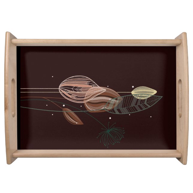 Abstract Pink & Gold Tulips Minimalist Botanical  Serving Tray (Front)