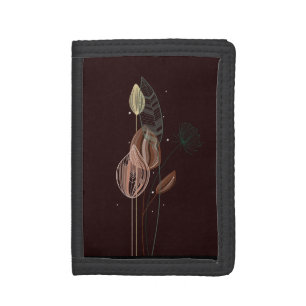 Abstract Pink & Gold Tulips Minimalist Botanical Trifold Wallet