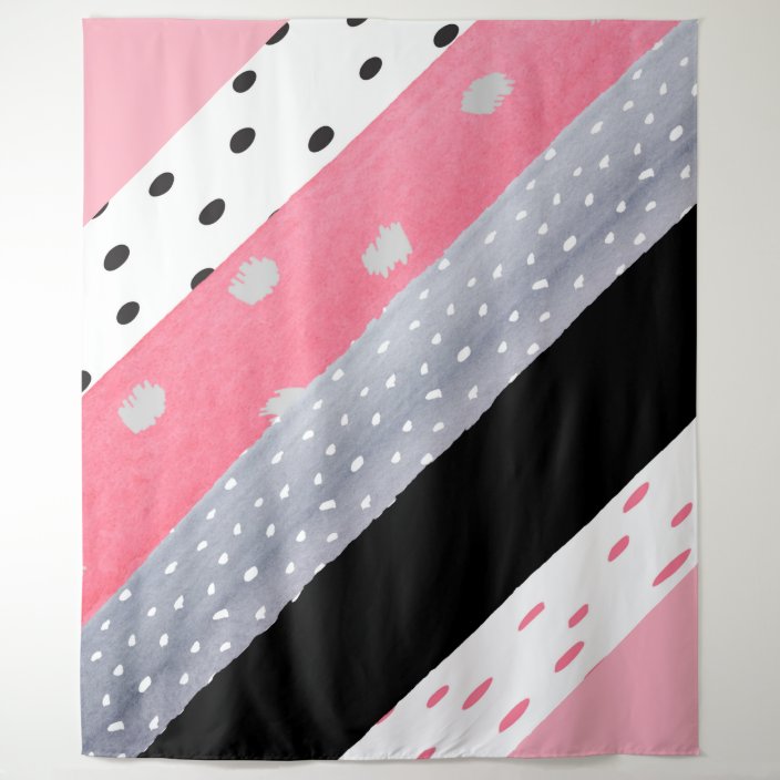 pink and black tapestry